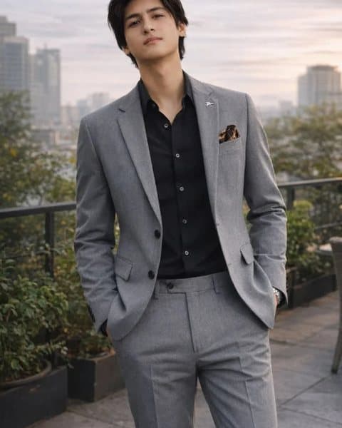 Men's Slim Fit 3 Piece Suit: Wedding, Prom, Formal Tuxedo Set
