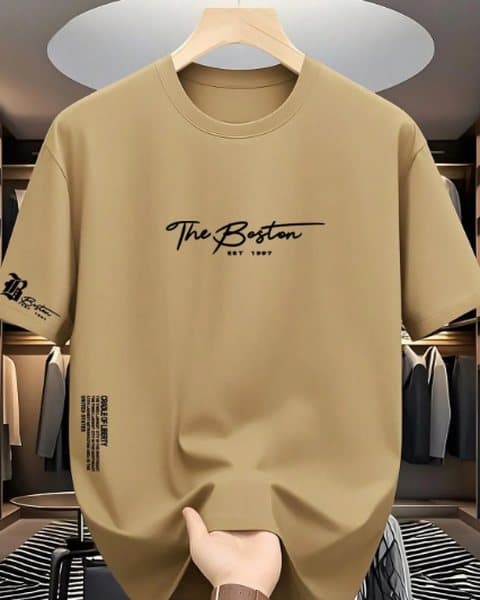 Men's Simple Graphic Print Round Neck Short Sleeve T-Shirt