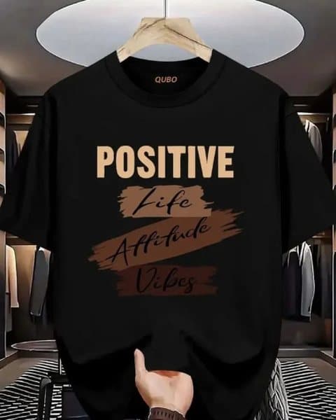 Positive Life Drop Shoulder T-Shirt, Black
